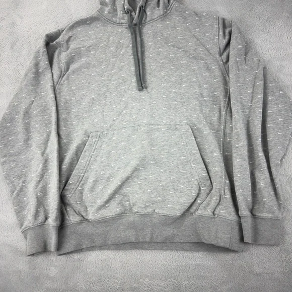 Nike Grey Swoosh Pullover Hoodie Men's Size Small